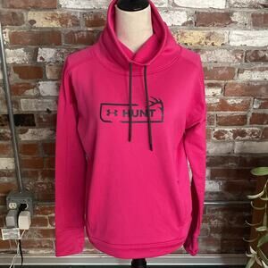 Under Armour Loose Hunt Hot Pink Long Sleeve Sweatshirt Women Size M